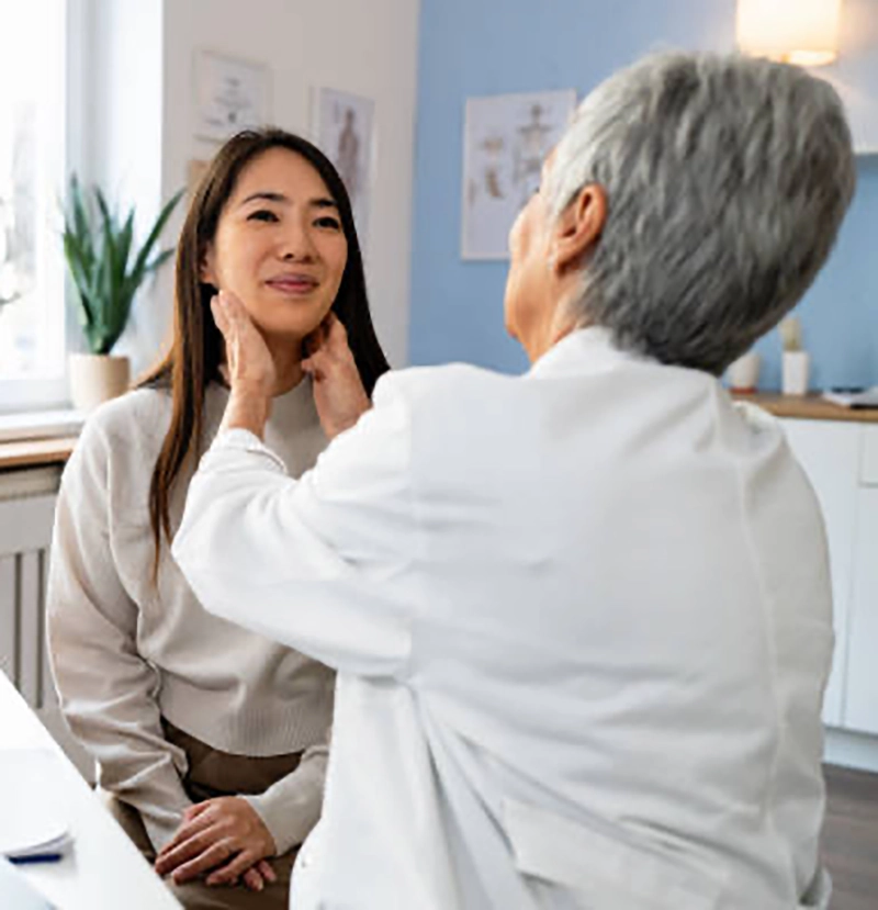 Examining patient