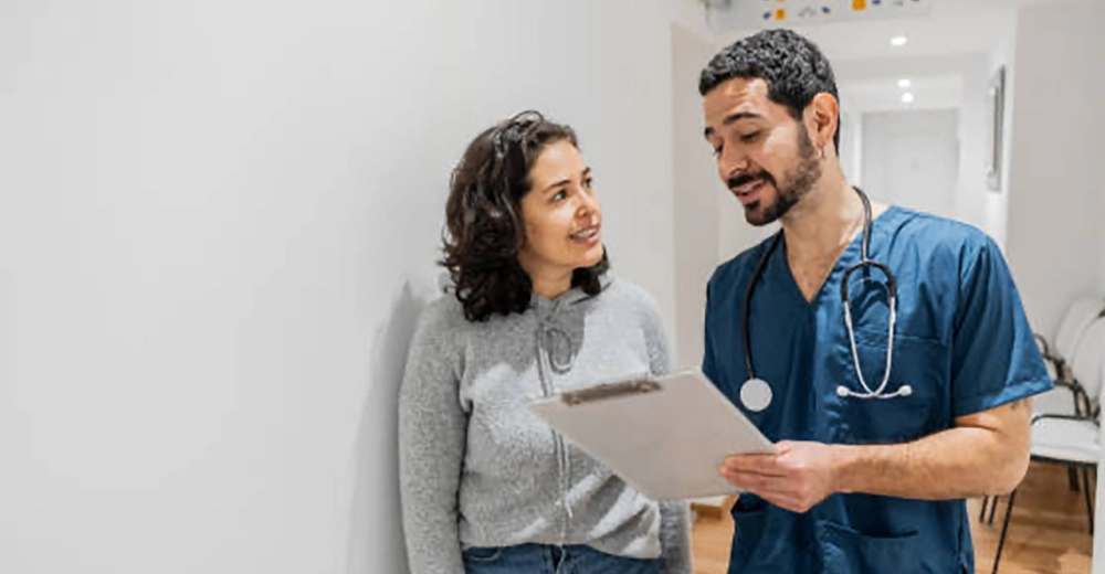 Provider discussing business