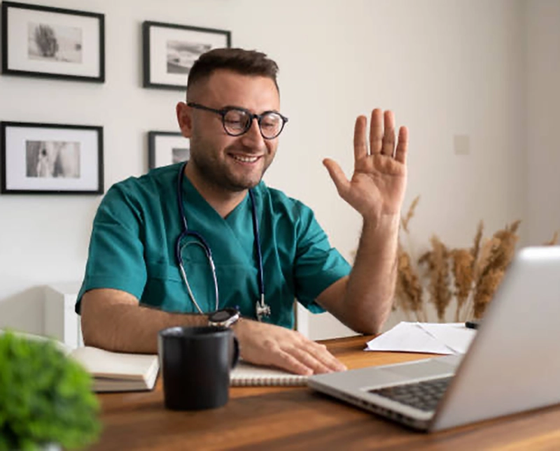 Doctor at desk